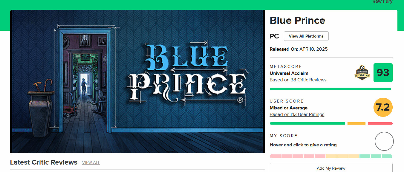 M站媒體高評分遊戲《藍途王子》玩家評分僅為7.2分! M站媒體高評分遊戲《藍途王子》玩家評分僅為7.2分!