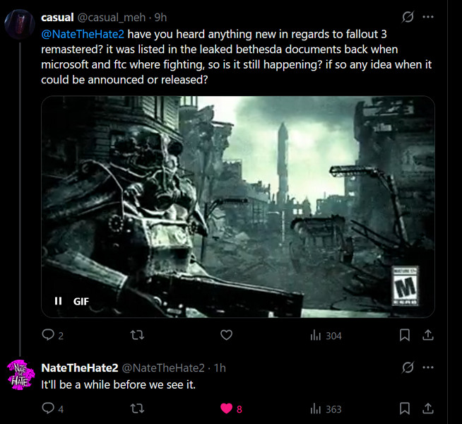 《輻射3重製版》何時公布？知名舅舅:還得要段時間！