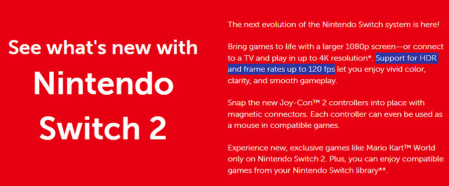 不支援VRR了？任天堂刪除Switch2底座輸出VRR描述！