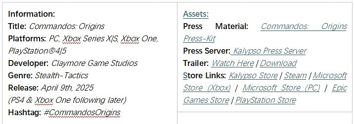 任務完成!《盟軍敢死隊:起源》發售獲得媒體高度讚譽 任務完成!《盟軍敢死隊:起源》發售獲得媒體高度讚譽