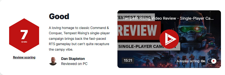 《風暴崛起》IGN 7分：對《命令與征服》的深情致敬！