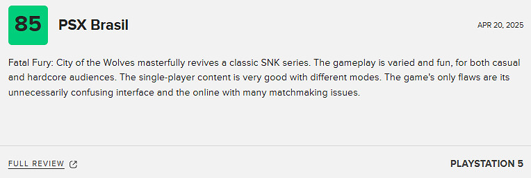 《餓狼傳說:群狼之城》M站80分:SNK傳奇系列勝利回歸! 《餓狼傳說:群狼之城》M站80分:SNK傳奇系列勝利回歸!