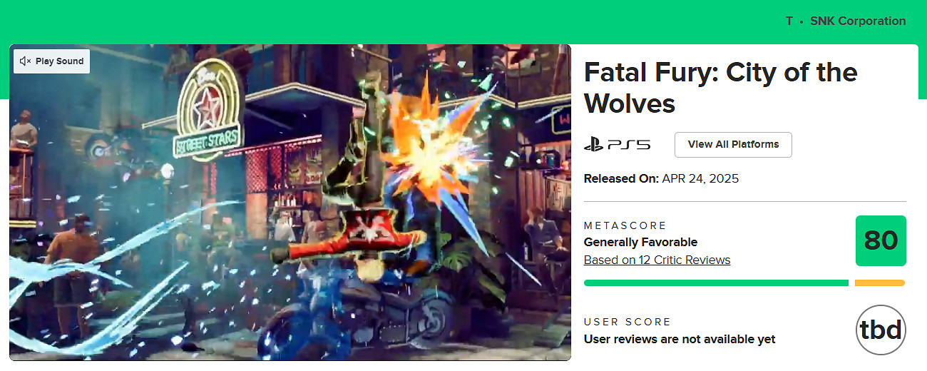 《餓狼傳說:群狼之城》M站80分:SNK傳奇系列勝利回歸! 《餓狼傳說:群狼之城》M站80分:SNK傳奇系列勝利回歸!