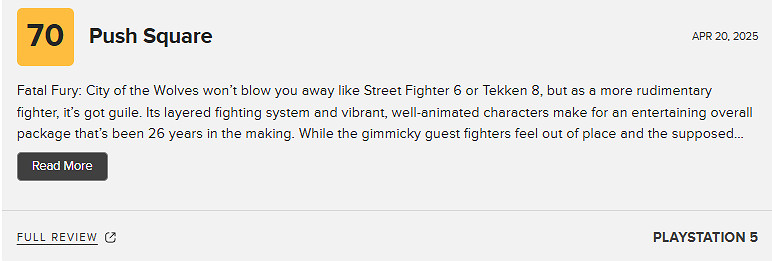 《餓狼傳說:群狼之城》M站80分:SNK傳奇系列勝利回歸! 《餓狼傳說:群狼之城》M站80分:SNK傳奇系列勝利回歸!