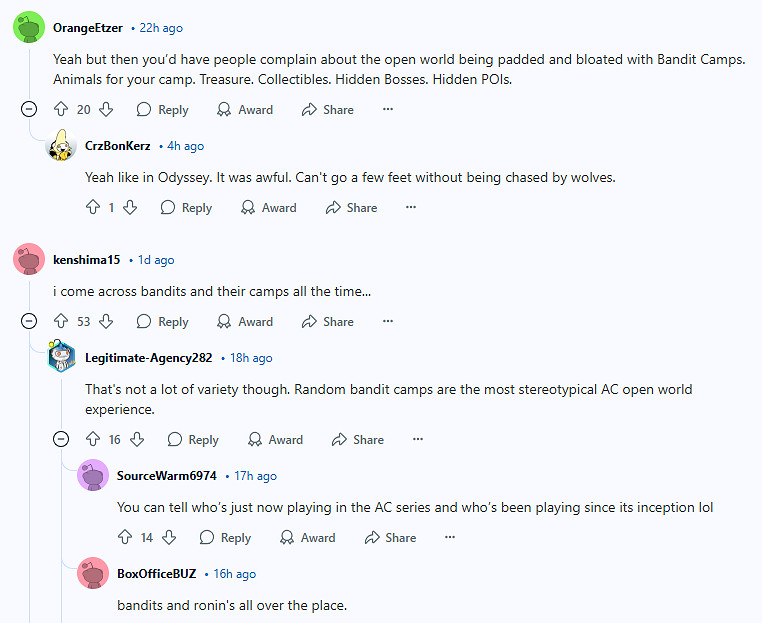 玩家吐槽《AC影》地圖太空曠了:全是沒用的草和樹! 玩家吐槽《AC影》地圖太空曠了:全是沒用的草和樹!