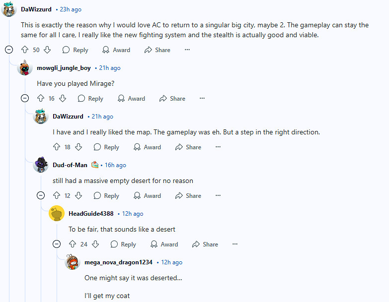 玩家吐槽《AC影》地圖太空曠了:全是沒用的草和樹! 玩家吐槽《AC影》地圖太空曠了:全是沒用的草和樹!