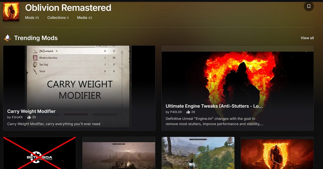 《上古卷軸4:重製版》可以打mod!首批mod已上線N網 《上古卷軸4:重製版》可以打mod!首批mod已上線N網