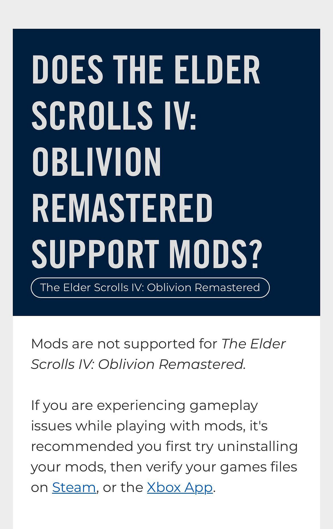 失去靈魂!《上古卷軸4:重製版》將不提供MOD支援 失去靈魂!《上古卷軸4:重製版》將不提供MOD支援