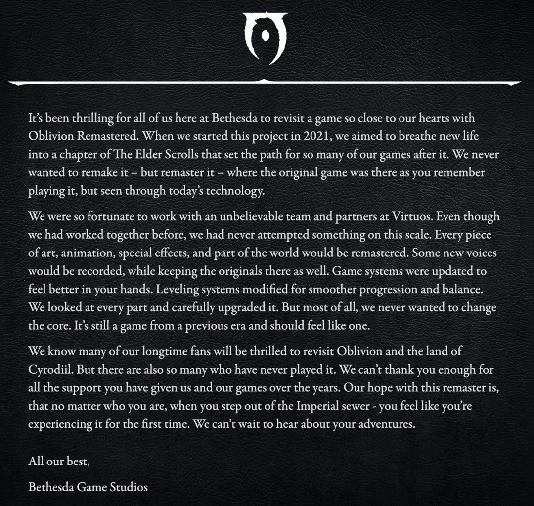 《上古卷軸4:重製版》並非完全重製 只是現代化升級 《上古卷軸4:重製版》並非完全重製 只是現代化升級