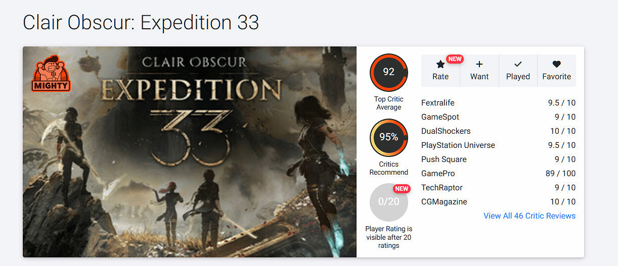 《光與影:33號遠征隊》明日發售!OC站均分達92分 《光與影:33號遠征隊》明日發售!OC站均分達92分