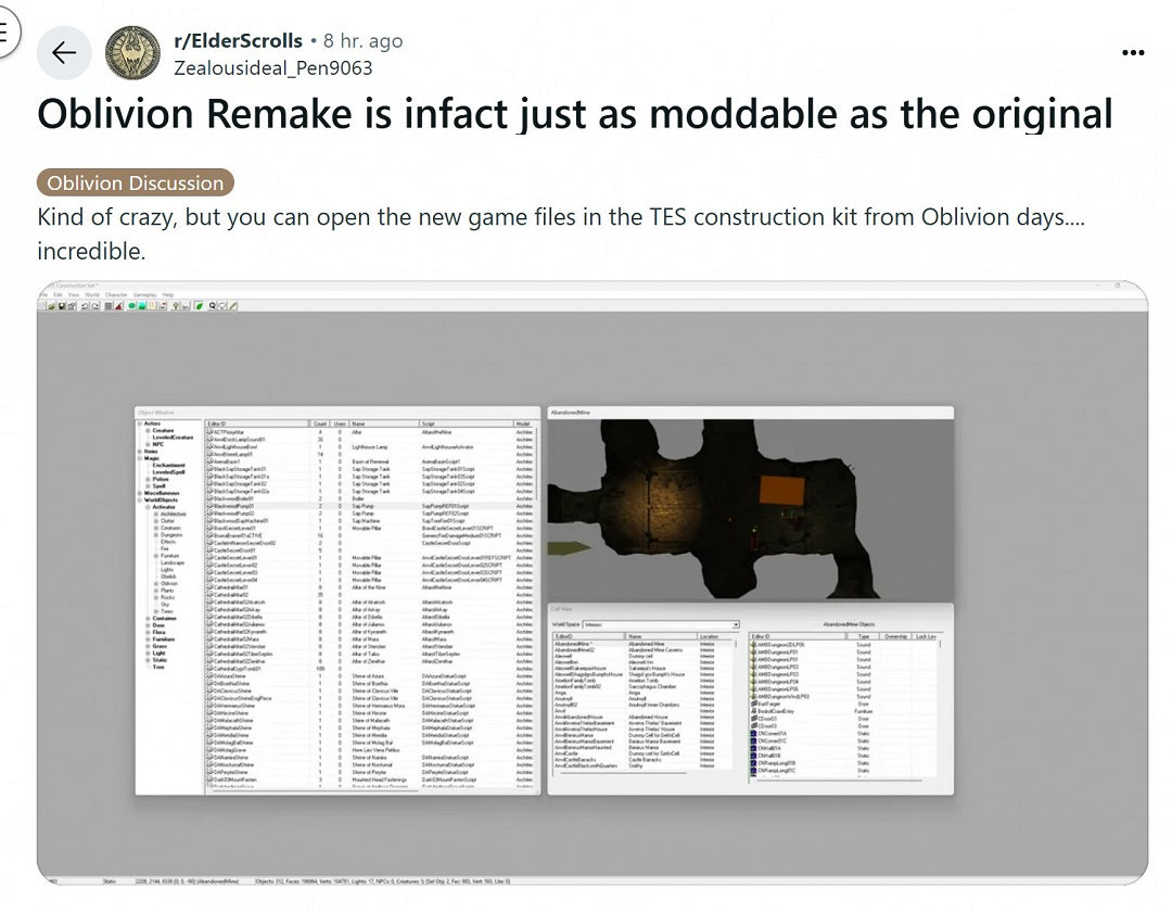 《上古卷軸4:重製版》可以打mod!首批mod已上線N網 《上古卷軸4:重製版》可以打mod!首批mod已上線N網