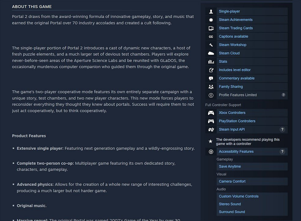Steam將新增多種無障礙功能標籤 只為助力玩家! Steam將新增多種無障礙功能標籤 只為助力玩家!