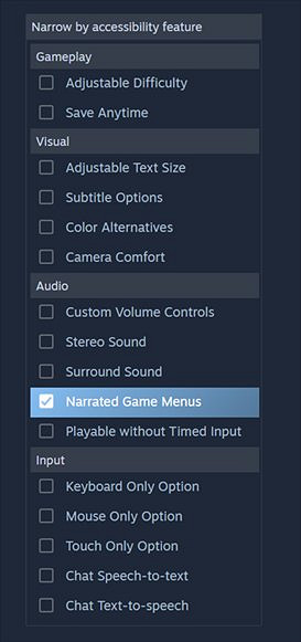 Steam將新增多種無障礙功能標籤 只為助力玩家! Steam將新增多種無障礙功能標籤 只為助力玩家!