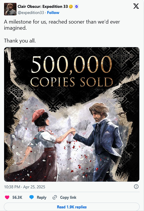 柏德之門3讚揚《光與影:33號遠征隊》銷量：後生可畏!