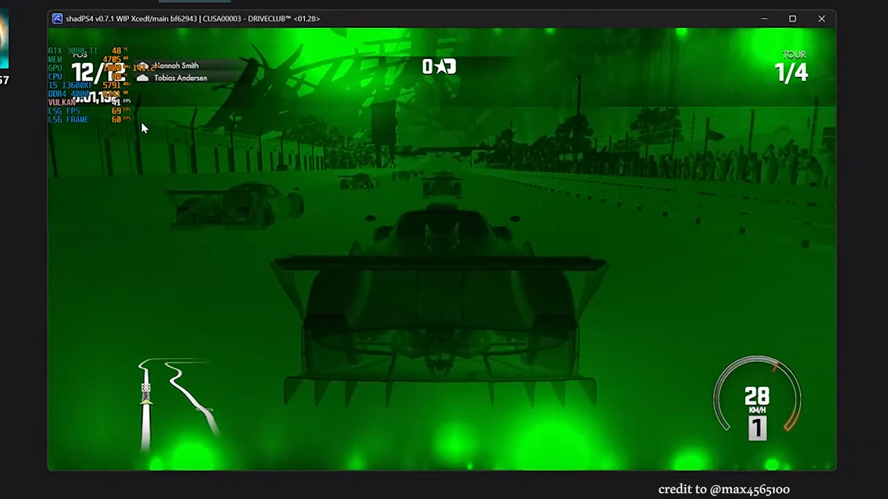 PS4模擬器已可運行《駕駛俱樂部》！但畫面仍有錯誤