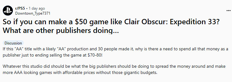 《光與影33號遠征隊》親民售價讓&quot;遊戲大廠&quot;顏面無存