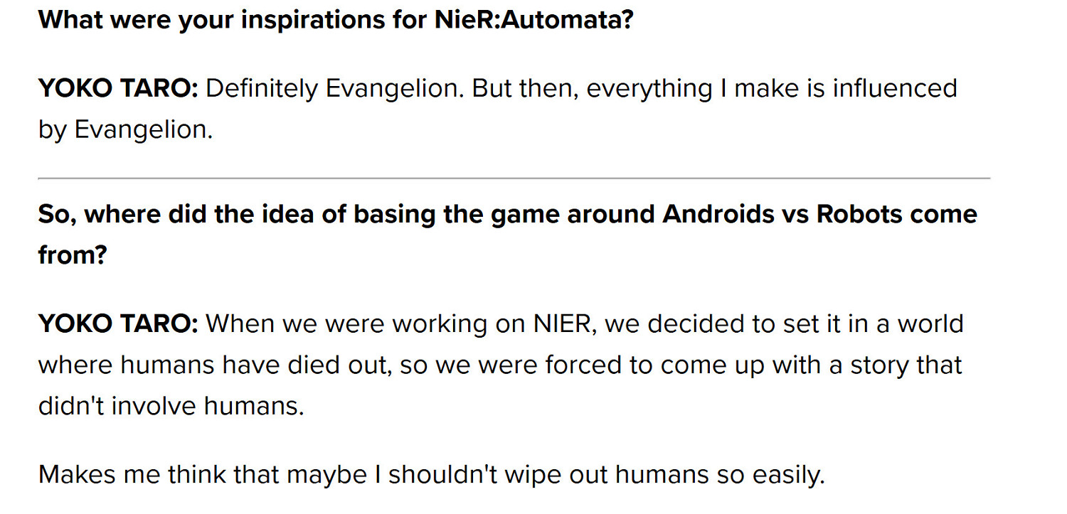 橫尾太郎:《尼爾》受《新世紀福音戰士》影響很大! 橫尾太郎:《尼爾》受《新世紀福音戰士》影響很大!
