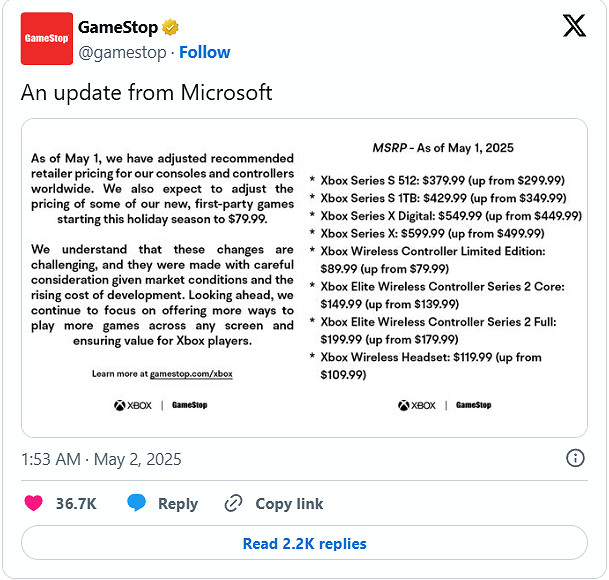 微軟我白誇你了!微軟宣布上漲xbox主機價格 手把也漲 微軟我白誇你了!微軟宣布上漲xbox主機價格 手把也漲