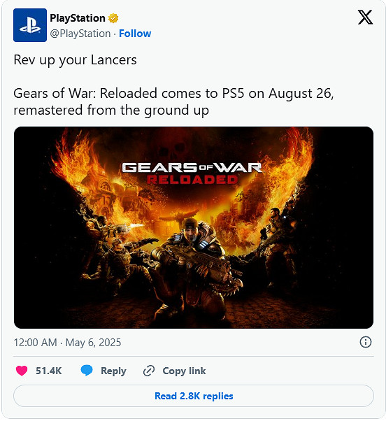 微軟宣布《戰爭機器》高畫質重製版8月發售 含PS5版