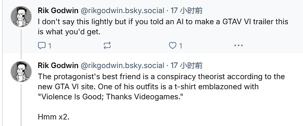 育碧編劇不滿《GTA6》新預告：太生硬了 像是AI做的！