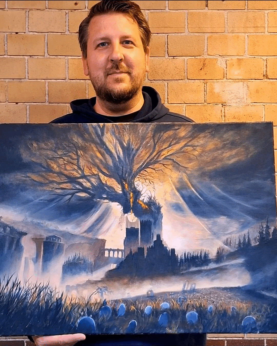 粉絲曬《艾爾登法環》DLC手繪油畫：色彩豐富有層次！