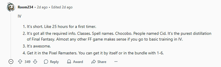 外網熱議:哪部《最終幻想》最適合作為系列入坑作? 外網熱議:哪部《最終幻想》最適合作為系列入坑作?