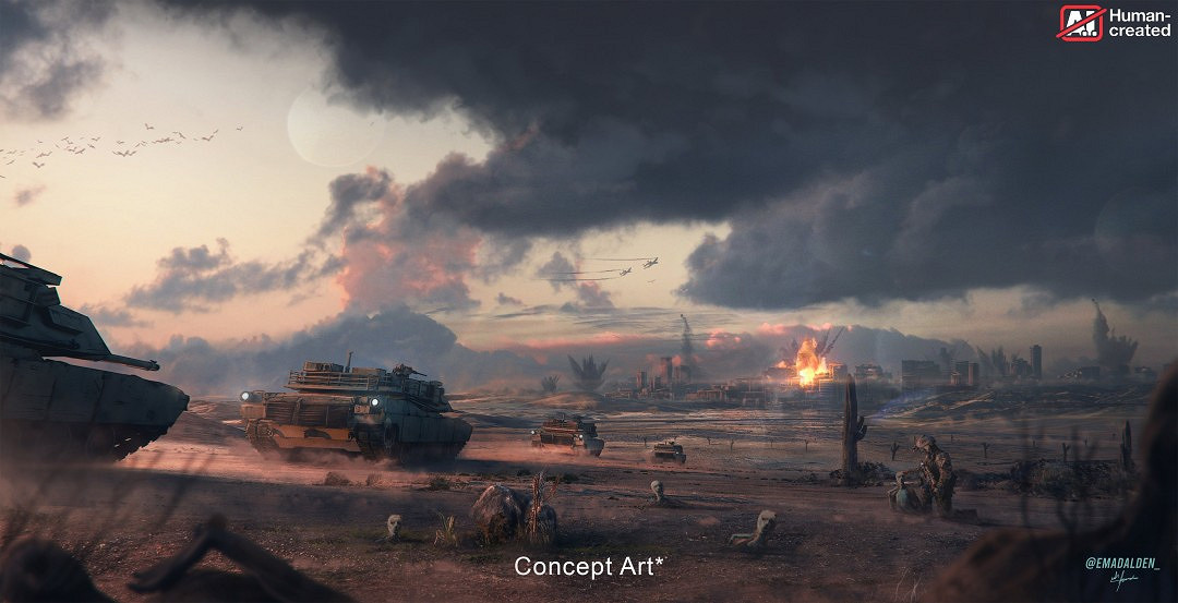 非AI!23歲伊拉克畫師打造《戰地風雲》驚人概念圖 非AI!23歲伊拉克畫師打造《戰地風雲》驚人概念圖