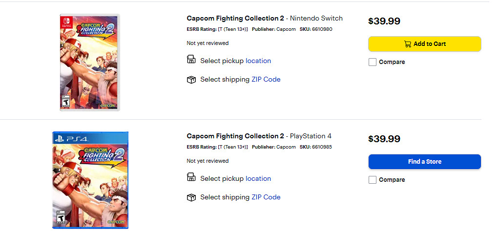 供不應求!《卡普空格鬥合集2》實體版發售當天售空 供不應求!《卡普空格鬥合集2》實體版發售當天售空