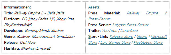《鐵路帝國2》任天堂Switch™版DLC今日上線! 《鐵路帝國2》任天堂Switch™版DLC今日上線!