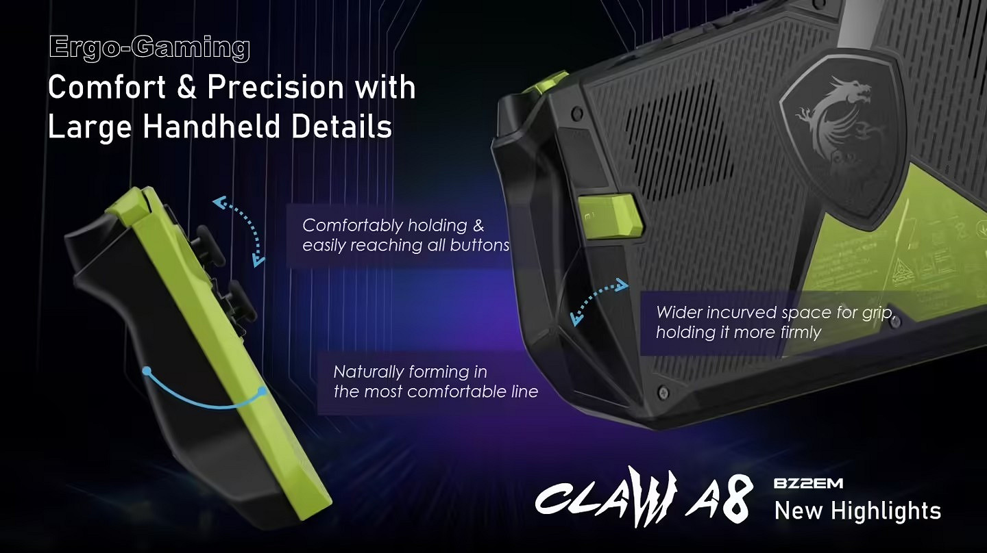 微星推出首款基於AMD處理器的Claw A8 PC遊戲掌機! 微星推出首款基於AMD處理器的Claw A8 PC遊戲掌機!