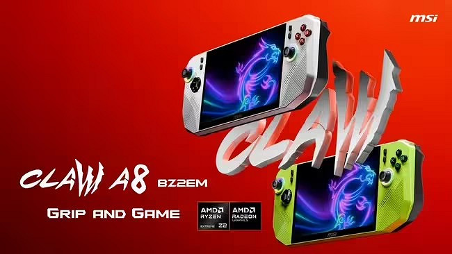 微星推出首款基於AMD處理器的Claw A8 PC遊戲掌機! 微星推出首款基於AMD處理器的Claw A8 PC遊戲掌機!