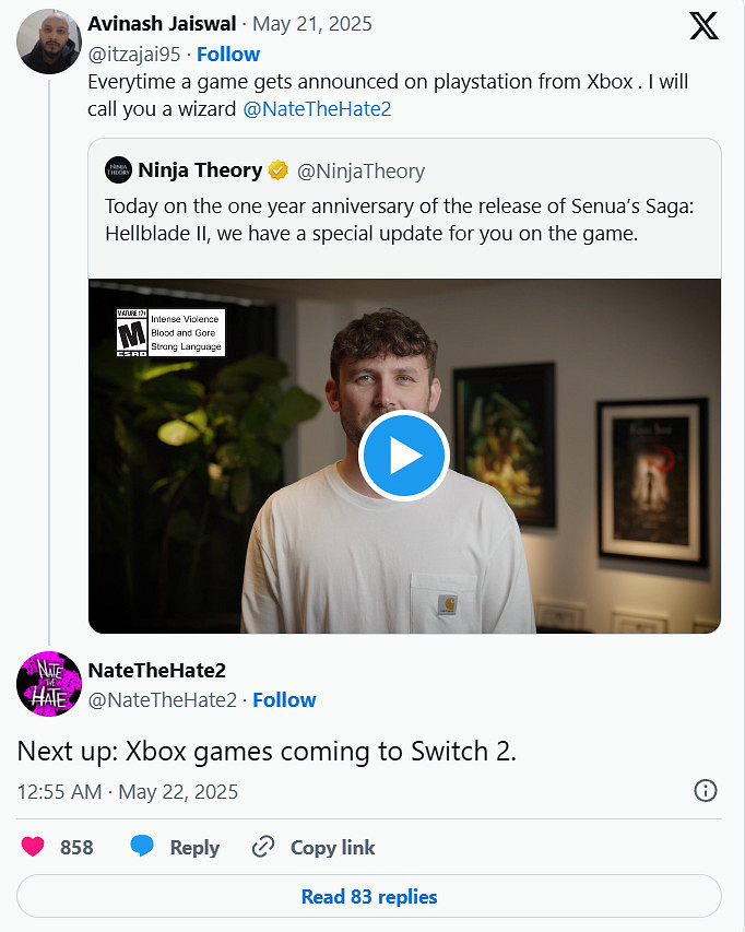 微軟Xbox第一方遊戲將來有可能全面登陸任天堂Switch 2! 微軟Xbox第一方遊戲將來有可能全面登陸任天堂Switch 2!