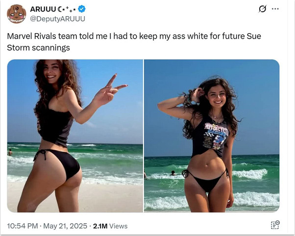 好澀~《漫威爭鋒》隱形女模特被要求保持白花花的臀部