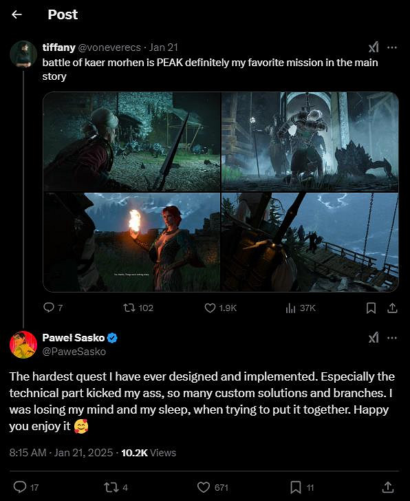 《電馭叛客 2077》續作副總監透露 最難的是設計《巫師3》的任務 頭疼到睡不著覺 《電馭叛客 2077》續作副總監透露 最難的是設計《巫師3》的任務 頭疼到睡不著覺