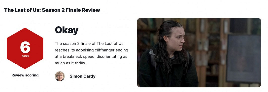 節奏失控的終章！《最後的生還者》第二季大結局IGN 6分