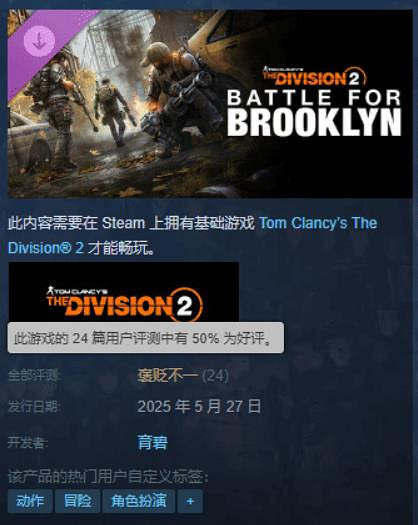 《全境封鎖2》DLC褒貶不一：畫面不錯 但品質很平庸