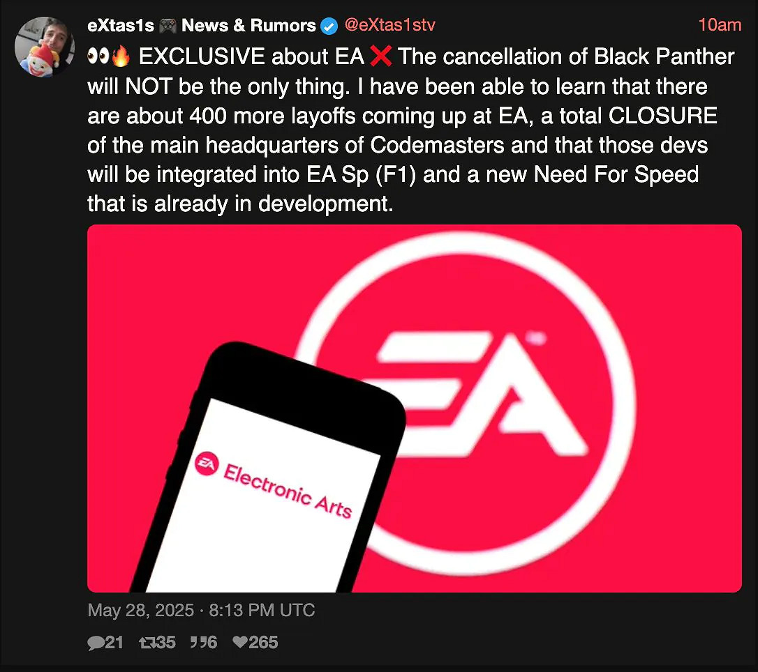傳EA將關閉Codemasters 新《極速快感》已在開發中 傳EA將關閉Codemasters 新《極速快感》已在開發中