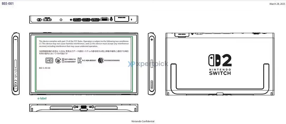 Switch 2掌機證件照曝光:額定5220mAh電池 36W充電 Switch 2掌機證件照曝光:額定5220mAh電池 36W充電