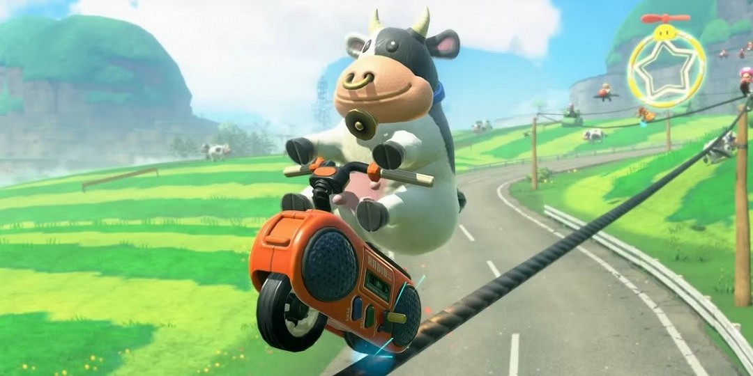 《瑪利歐賽車:世界》賽道驚現"牛吃牛肉" 詭異畫面 《瑪利歐賽車:世界》賽道驚現"牛吃牛肉" 詭異畫面