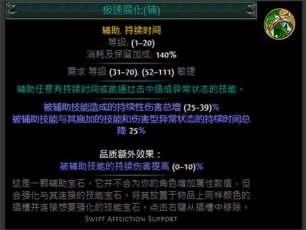 《流亡黯道》綠色輔助寶石資料大全 《流亡黯道》綠色輔助寶石資料大全
