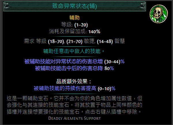 《流亡黯道》綠色輔助寶石資料大全 《流亡黯道》綠色輔助寶石資料大全