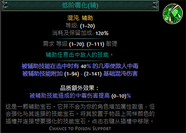 《流亡黯道》綠色輔助寶石資料大全 《流亡黯道》綠色輔助寶石資料大全