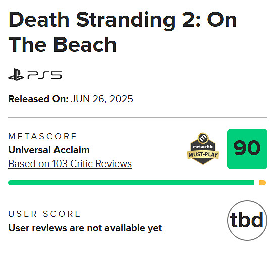 《死亡擱淺2》M站90分：小島秀夫業界巨匠的最好證明！