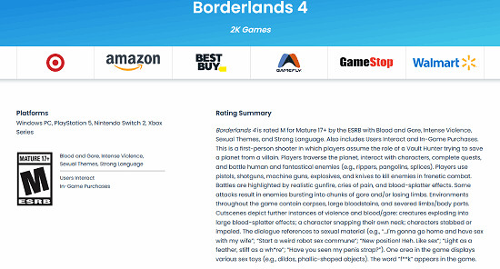 《邊緣禁地4》ESRB評級17+:髒話連篇 成人主題 等! 《邊緣禁地4》ESRB評級17+:髒話連篇 成人主題 等!