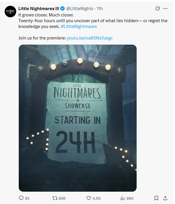 《小小夢魘3》官方預熱：展示會明天淩晨3點舉行！