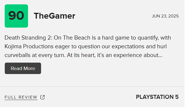 《死亡擱淺2》M站90分：小島秀夫業界巨匠的最好證明！