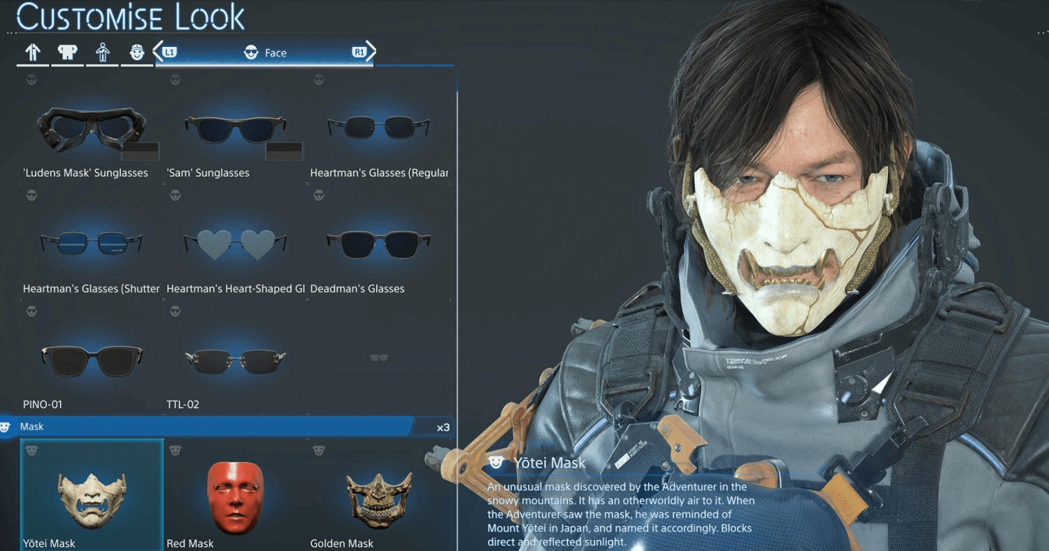 《死亡擱淺2》包含《羊蹄山之魂》彩蛋!女主篤的面具 《死亡擱淺2》包含《羊蹄山之魂》彩蛋!女主篤的面具