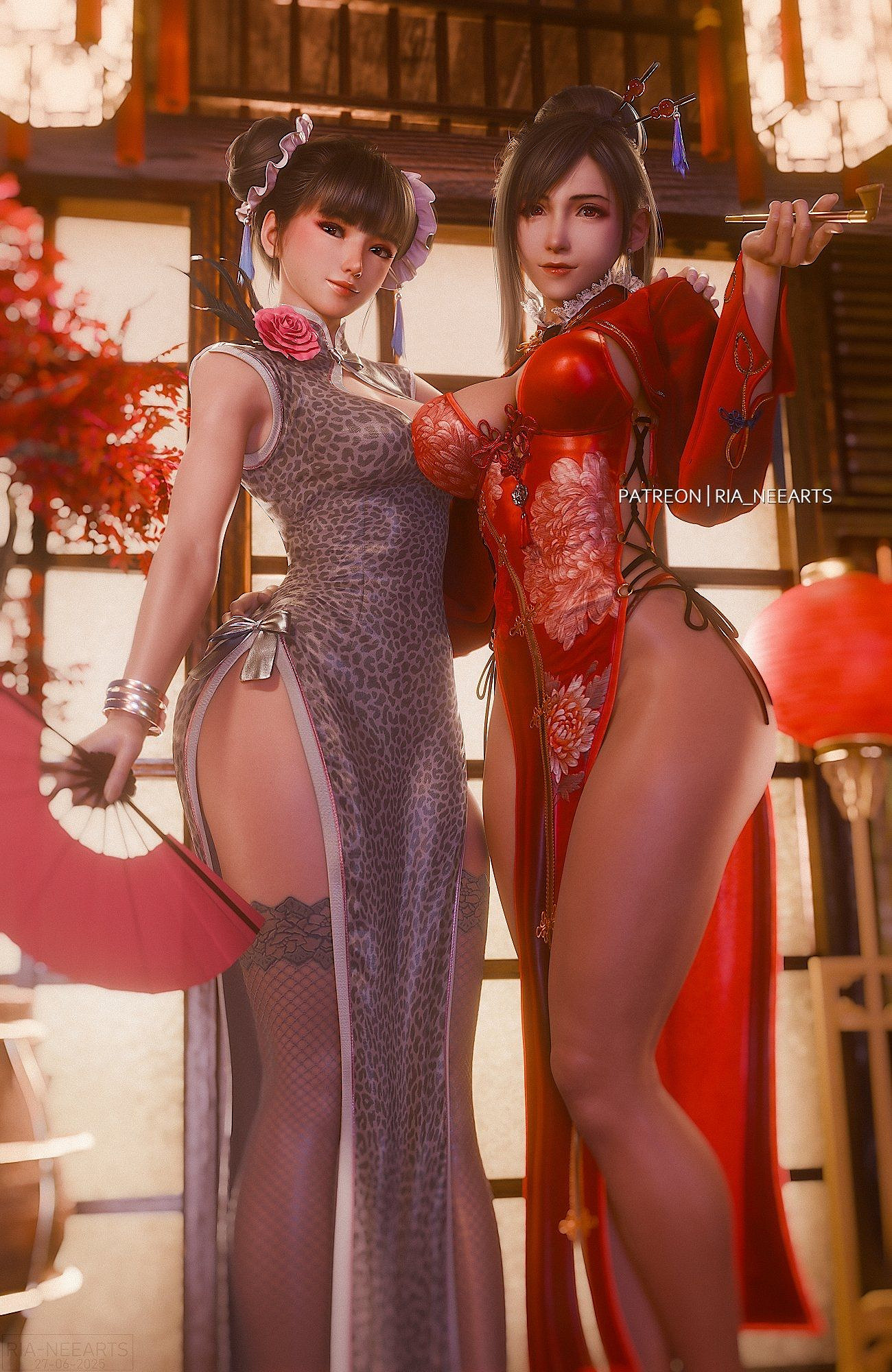 伊芙和蒂法3D美圖：服裝相互交換 豐腴身材太無敵！