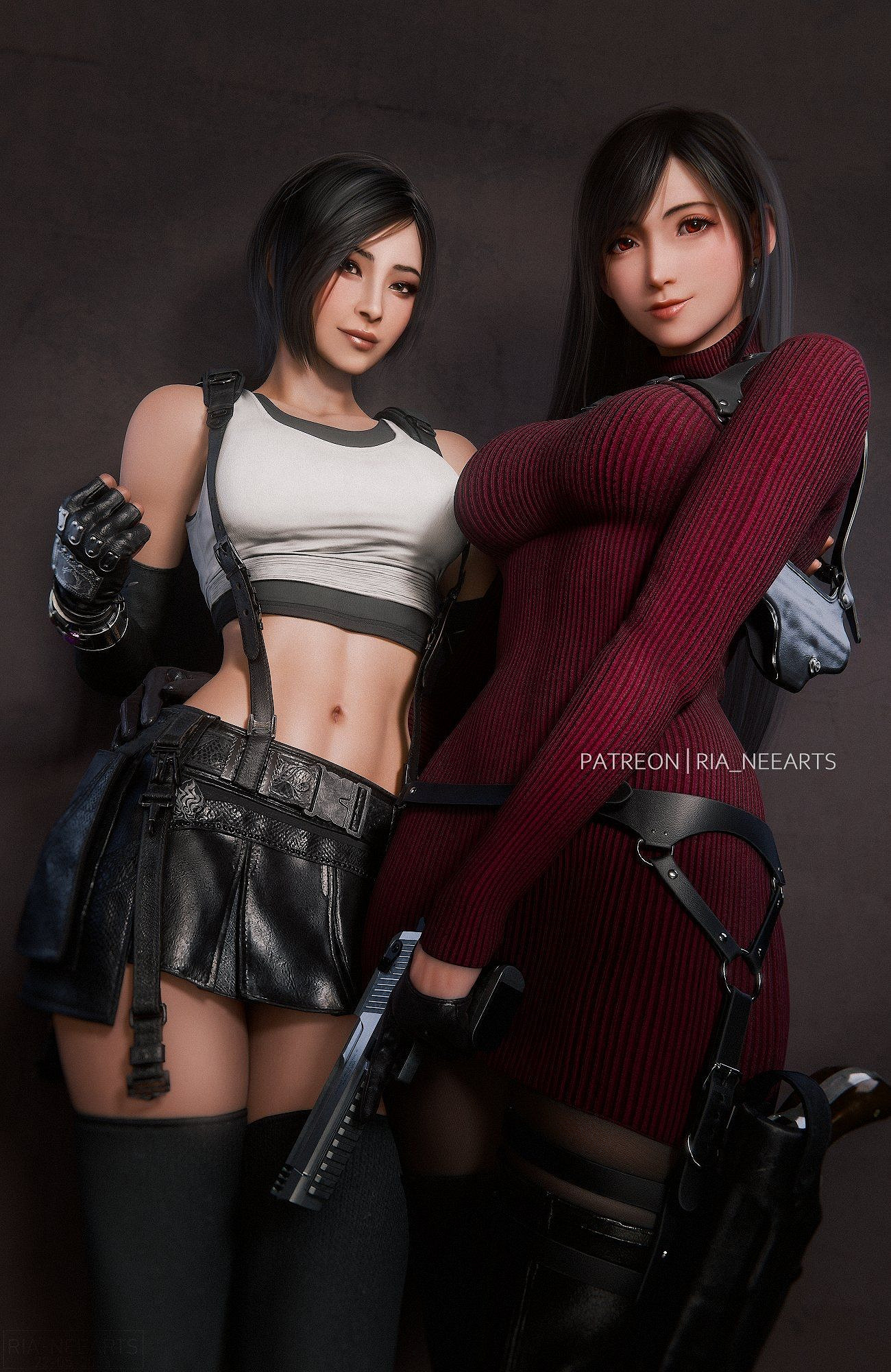 伊芙和蒂法3D美圖：服裝相互交換 豐腴身材太無敵！