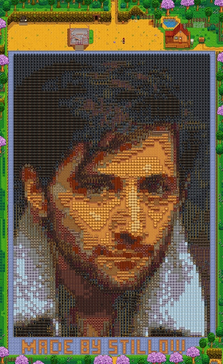 震撼！玩家花20小時還原《星露谷》製作人像素肖像